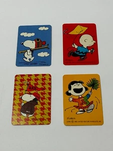Vintage Lot of 4 Snoopy Charlie Brown Lucy Peanuts Single Swap Playing Card PC19 - Picture 1 of 2
