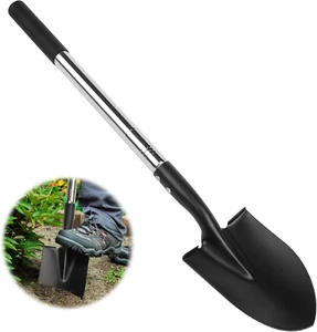 Mini Shovel with Carbon Steel, No-Slip H-Grip Ergonomic Handle, Square Nose Head - Picture 1 of 12
