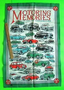 Colgador de pared grande toalla de pub "motoring memorias" ca 1960 Reino Unido Jaguar Riley TR-3 - Imagen 1 de 6