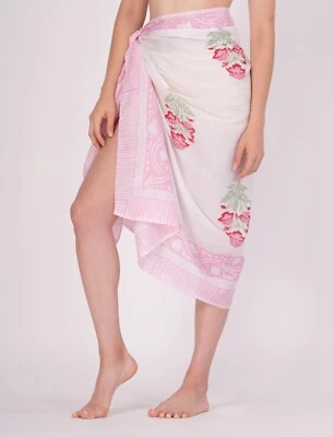 Indian Women Cotton Pareo Sarong Beach Bikini Coverup Hippie Wrap Swimsuit - Image 1 of 4