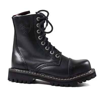 Angry Itch - 8-Loch Gothic Punk Army Ranger Armee Leder Stiefel mit Stahlkappe 3 - Bild 1 von 3