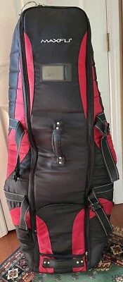 Bolsa de viaje Maxfli para club de golf con rodillo negro y rojo plegable estuche acolchado Foto 1 de 4