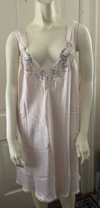 ABITO DA NOTTE VINTAGE ANNI '90 VAL MODE LINGERIE 2X ABITO DA NOTTE ROSA USA Pizzo Finitura Floreale Nuovo - Foto 1 di 5