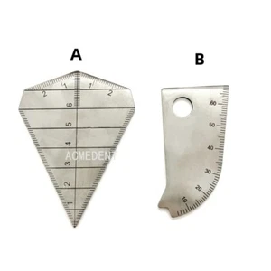2 Stück Dental Bissmessgerät Knochen Messschieber Mundknebel Öffnungskapazität Messen gebogen - Bild 1 von 3