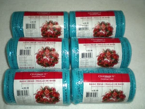 Celebrate It Basic Mesh ea 5.5" x 10 yd Unopened New 6 Pkgs. Turquoise Blue - Picture 1 of 4