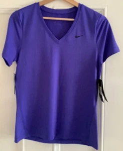 Nike Womens Shirt Small Purple Slim Fit Training Gym Fitness Casual CJ2351-518 - Picture 1 of 3