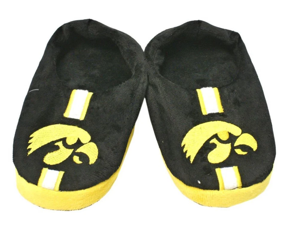 Iowa Hawkeyes Size Small Youth Stripe Slippers [NEW] NCAA Slide Shoes House - Image 1 of 1