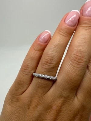 ANILLO PLATINO MEDIA ETERNIDAD 0,40CT DIAMANTES GG404 Foto 1 de 4