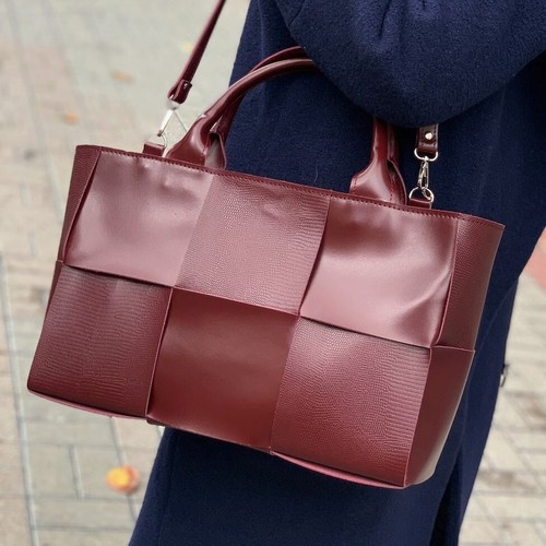 COACH Borsa a tracolla in vera pelle intrecciata per donna shopper borsa tote ufficio