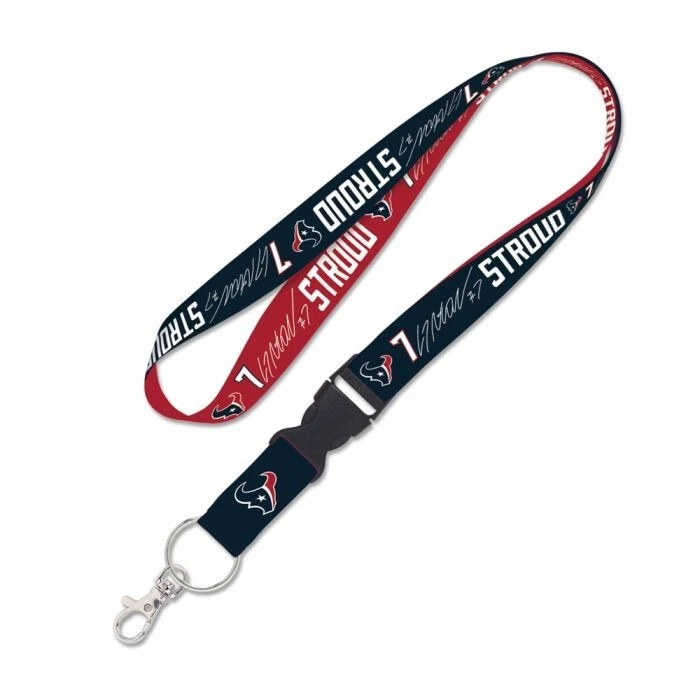 C.J. STROUD HOUSTON TEXANS LANYARD KEY CHAIN W/ DETACH BUCKLE 1" WIDTH - Image 1 of 1