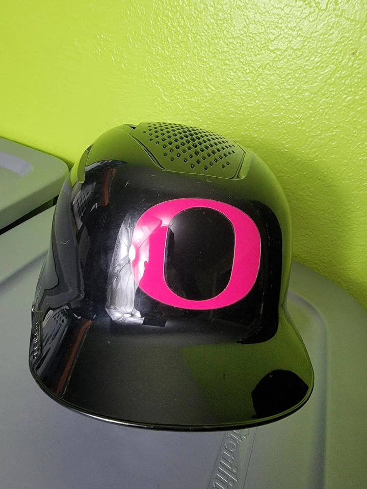 Oregon Ducks Baseball Softball Helmet Player Issue Black Pink #7 Evoshield 2XS - Image 1 of 4