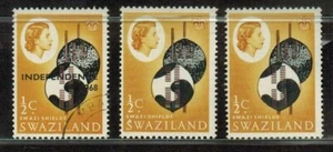 Swaziland Eswatini SG142 SG142b Overprint 1968 3 Stamps Fast Free US Shipping - Picture 1 of 2