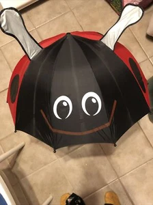 Ikea Red Ladybug Children’s Dome Umbrella W/Face & Ears-only Used A Few Times - Picture 1 of 12