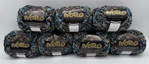 Noro Hataru Garn 7 Stück Baumwolle Poly Farbe Nr 2 D schwarz grau blau oliv 50g - Bild 1 von 5