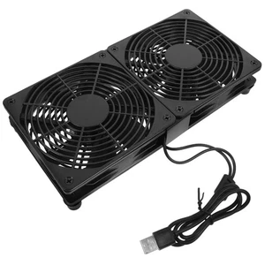 Radiateur double ventilateur USB refroidissement pratique pour boîtier d'ordinateur alimenté - Photo 1/12