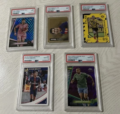 FIFA/Soccer Lot - 5 Card - Lionel Messi, Mbappe, Haaland ++ PSA Gem MT - NM/MT - Image 1 of 4