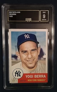 2021 Topps Living #400 Yogi Berra GMA Graded 9 Mint - Picture 1 of 2
