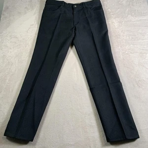 VINTAGE Lee Pants Mens 36x32 Black Polyester Twill Dress Slacks Made in USA 90s - Picture 1 of 19