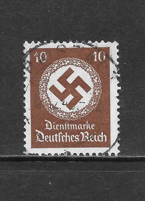 GERMANY SCOTT O85 USED F/VF (D) - 1934 10pf CHOCOLATE OFFICIAL ISSUE - Image 1 of 2