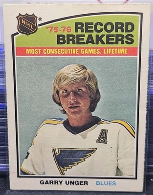 76-77 O-Pee-Chee Garry Unger Record Breaker 🚨🚨🚨 St. Louis Blues - Image 1 of 2