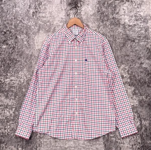 Brooks Brothers Shirt Large Mens Performance Series White Windowpane Logo - Picture 1 of 8