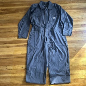 CARHARTT Coveralls Rugged Flex Canvas Loose Fit Durable Gray Size 2XL 105019 - Picture 1 of 5