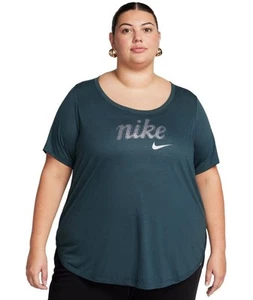 Nwt Nike Women's  Green Tunic  Silver Logo T-Shirt Plus Size 3X   - Picture 1 of 4