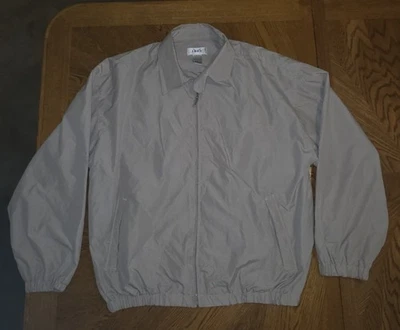 IZOD Golf Harrington Jacket Men's Large Ivory Polyester Pockets Collar Full Zip - Image 1 of 4