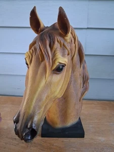 Vtg Decorative Die Cast Resin Horse Head Bookend Bust 7.5 in. - Picture 1 of 5