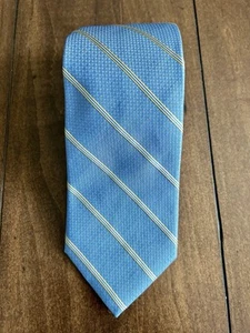 BROOKS BROTHERS MADE IN U.S.A. LIGHT BLUE WHITE BLUE STRIPED TIE NWT - Picture 1 of 9