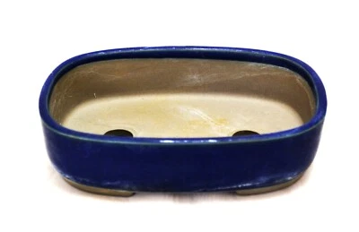 Bonsai pot rectangular Rare with gentle rounded corners 15.5cm Vintage Japanese - Image 1 of 4