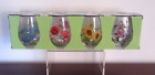NEW!!  PORTMEIRION SET OF FOUR STEMLESS  WINE GLASSES IN FLORAL DESIGN