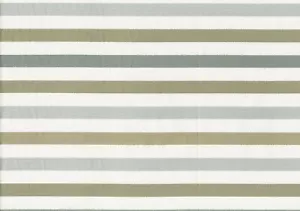8 Yards Designer Fabric Ecru Gray Tan Striped Woven Upholstery - Picture 1 of 2