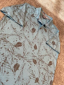 Puma Golf Polo Drycell Shirt Men’s Large Blue Grey AOP Floral Print Performance - Picture 1 of 10