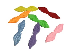 100 pcs cute wing felt Padded Appliques mix colors size 12 mm x 48 mm for crafts - Picture 1 of 3