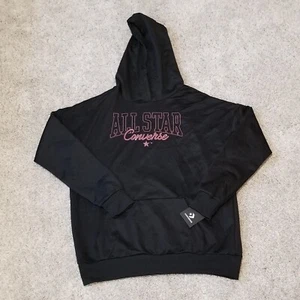 NWT Converse All Star Black Long Sleeve Hoodie Youth Girls Size XL Pullover - Picture 1 of 10
