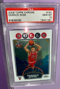 2008-09 Topps Chrom Derrick Rose #181 RC Rookie PSA 10 Edelsteine neuwertig Chicago Bulls - Bild 1 von 4