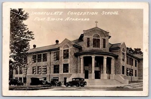 K17/ Fort Smith Arkansas RPPC Postcard 40s Immaculate Conception School 101 - Picture 1 of 4