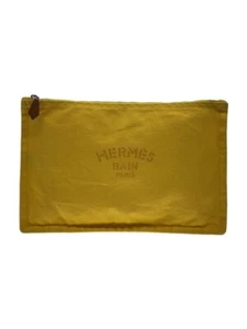 Authentic HERMES Yachting Yellow Pouch PM – Durable Canvas Zippered Clutch - Picture 1 of 9
