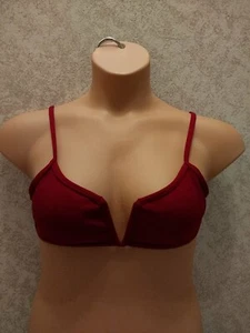 Zaful Forever Young Swim Bikini Top. White Deep. Dark Brick Red. Size XL - Picture 1 of 12