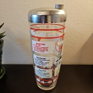 VTG MCM Hazel Atlas Sport Golf and Sailboat Clear Cocktail Recipes drink shaker - Picture 1 of 6