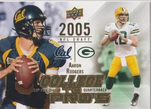 Aaron Rodgers 2005 NFL Draft RARE $$ INSERT Football College Pros Card Packers! - Bild 1 von 2