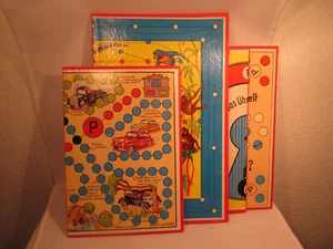 Brettspiel Spielpläne Auto Indianer Affen Cowboys 50er 60er Jahre  - Bild 1 von 12