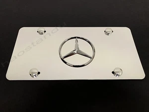 1x 3D "MBLOGO" emblem Aluminum Chrome Front Plate RUST FREE - Picture 1 of 2