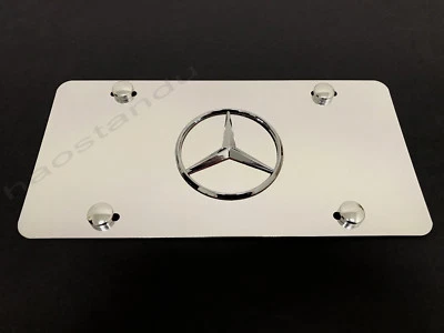 1x 3D "MBLOGO" emblem Aluminum Chrome Front Plate RUST FREE - Image 1 of 2