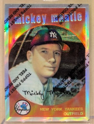 Topps 1996 mejor refractor cromado #9 Mickey Mantle Yankees 1959 raro paralelo Foto 1 de 2