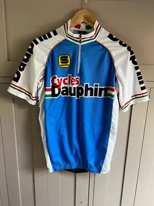 Sportful Cycle Jersey Cycles Dauphin vintage  Men's | Blue/White | Medium | Rare - Picture 1 of 9