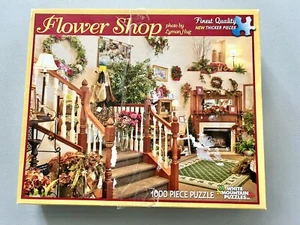 Flower Shop White Mountain Puzzle #858S by Lyman Hug 2011 Discontinued Complete - Picture 1 of 14