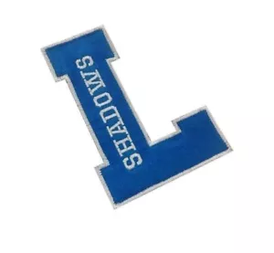 More details for 1 x college varsity letter personalised name patch motif royal blue / colour