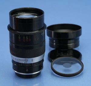 LEICA LEITZ 90MM THAMBAR F2.2 BLACK PAINT SM LENS +CENTER FILTER +HOOD +CAPS - Picture 1 of 5